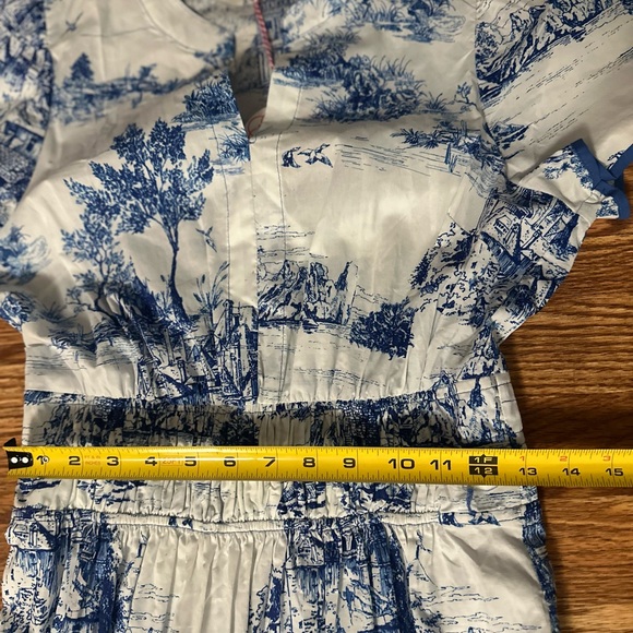 🆕 Umgee Blue Toile Midi Dress Size Small - Picture 8 of 13